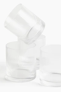 Lot de 4 verres à eau rainurées