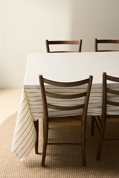 Patterned Linen-Blend Tablecloth