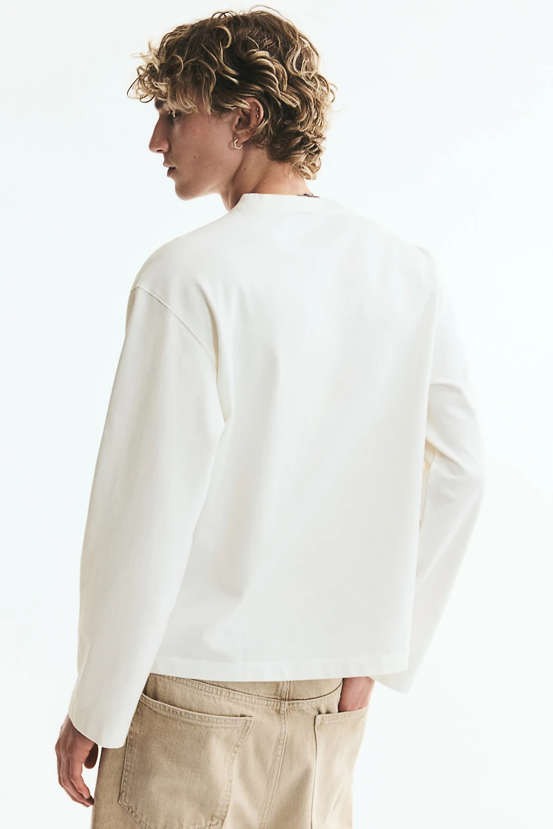 Boxy Relaxed-Fit Long-Sleeved T-Shirt