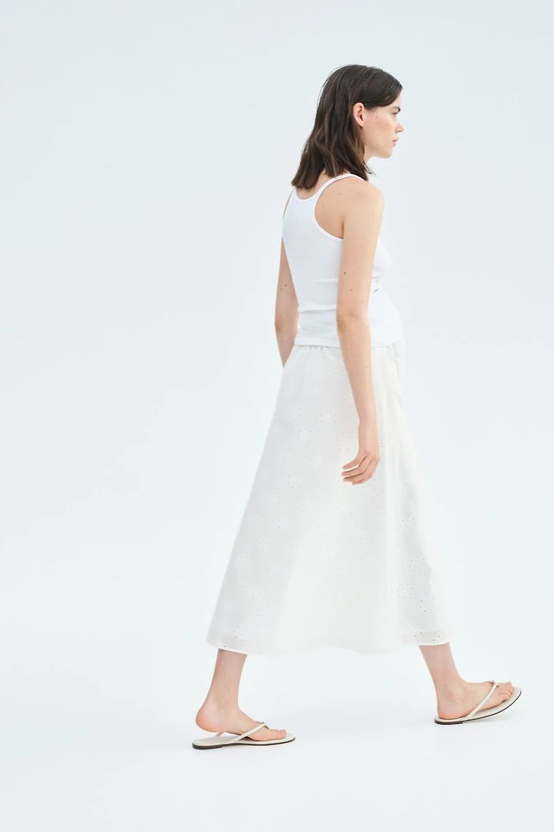 MAMA Eyelet-Embroidered Skirt