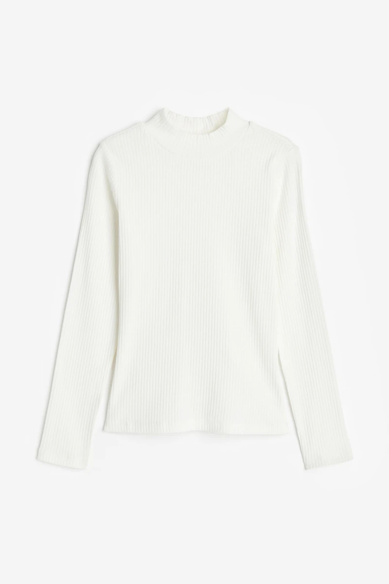 Cotton Mock Turtleneck Top
