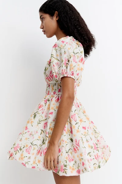 Bubble-Hem Cotton Dress