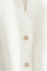 Sleeveless Linen-Blend Shirt