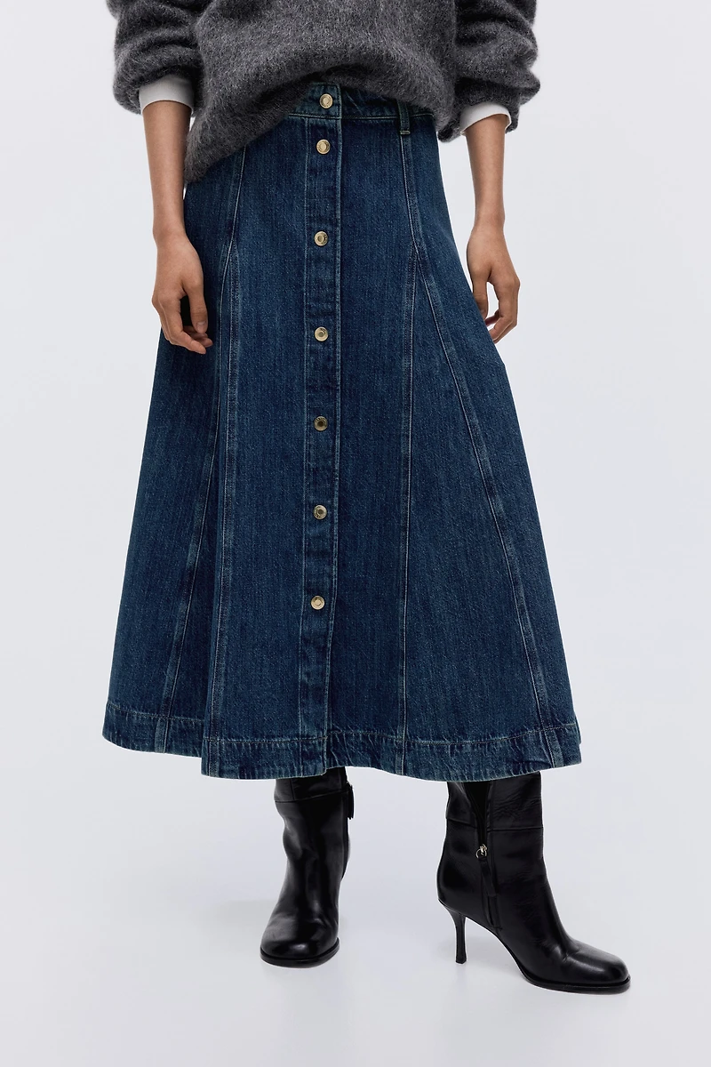 Jupe trapèze en denim