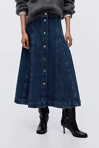 Jupe trapèze en denim