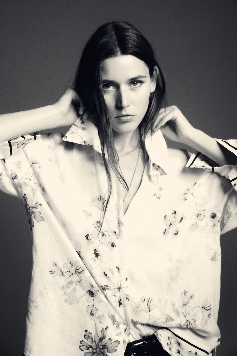 Chemise en lin mélangé