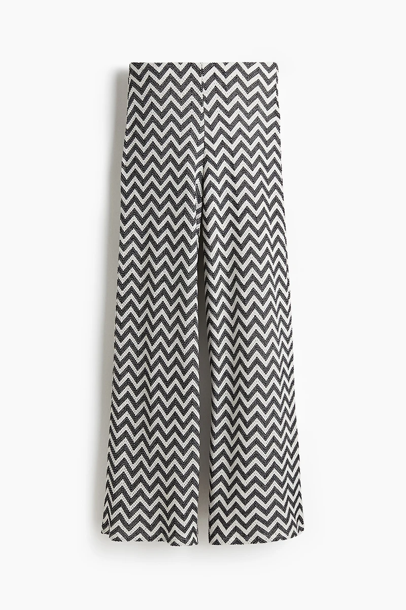 Wide-Leg Jacquard-Knit Pants