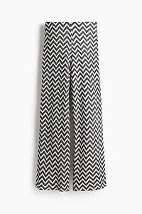 Wide-Leg Jacquard-Knit Pants