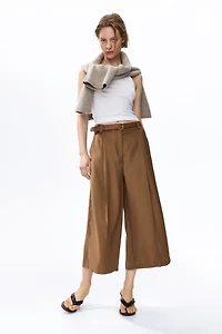 Belted Twill Culottes