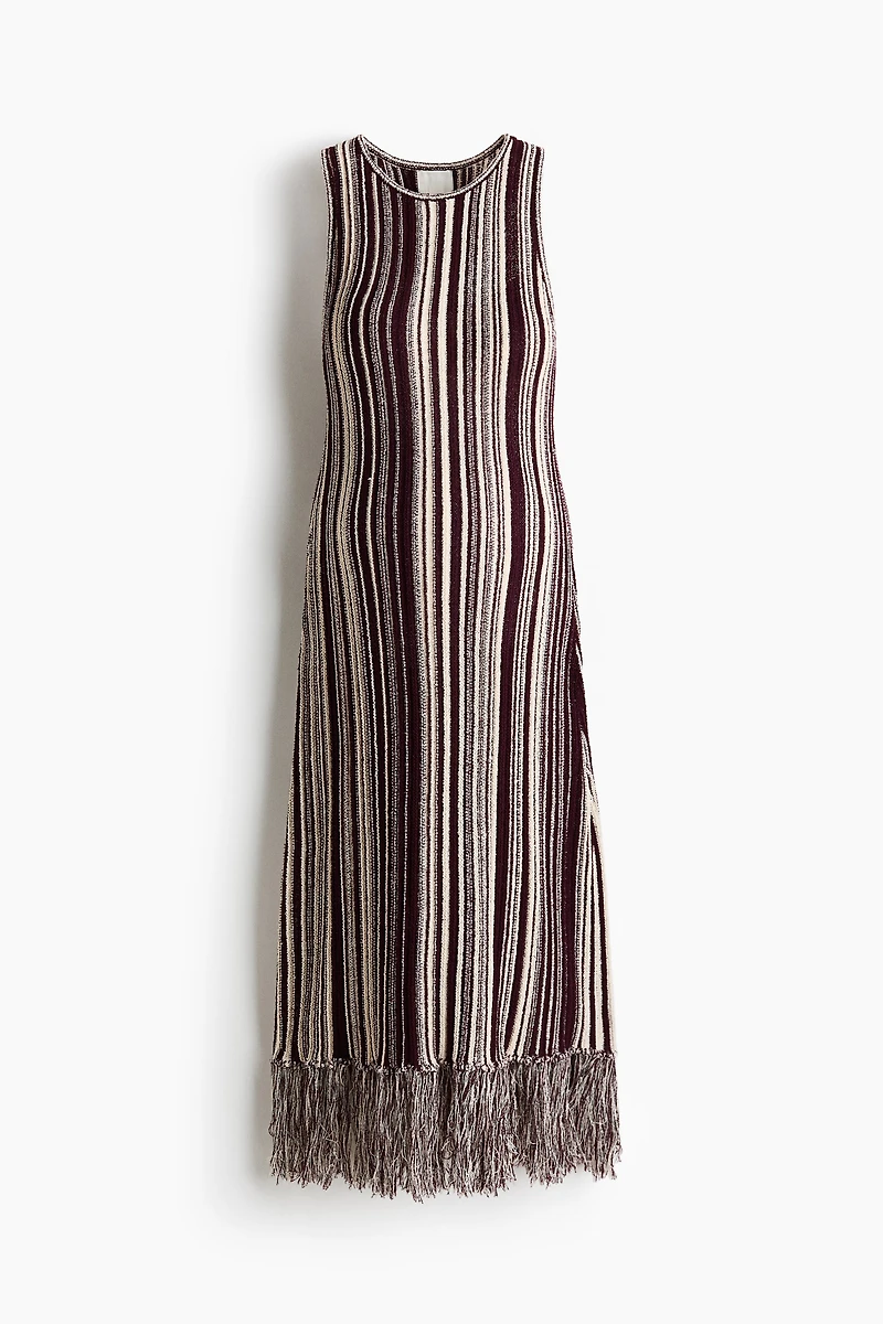 MAMA Robe en tricot avec franges