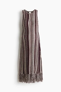 MAMA Robe en tricot avec franges