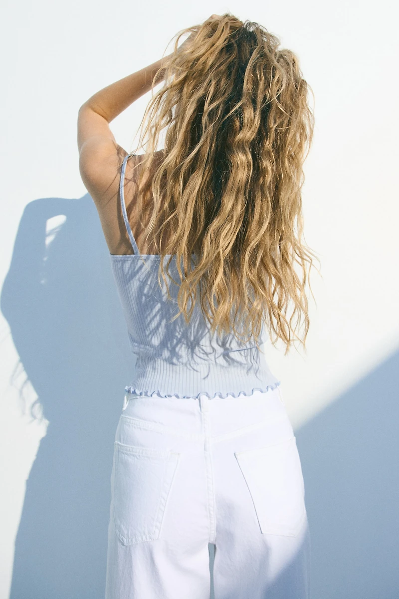 Lace-Trimmed Strappy Top