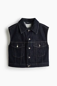 Gilet sans manches court en denim