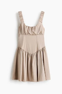 Robe froncée en sergé