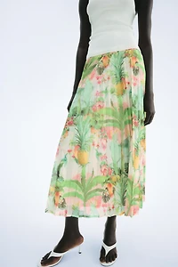 Pleated Midi Skirt