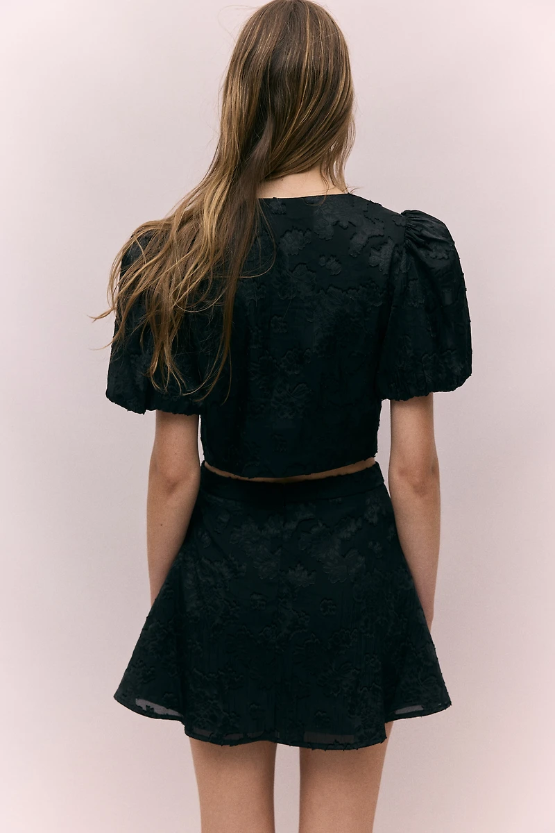 Jacquard-Weave Mini Skirt