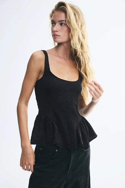 Textured Peplum Top