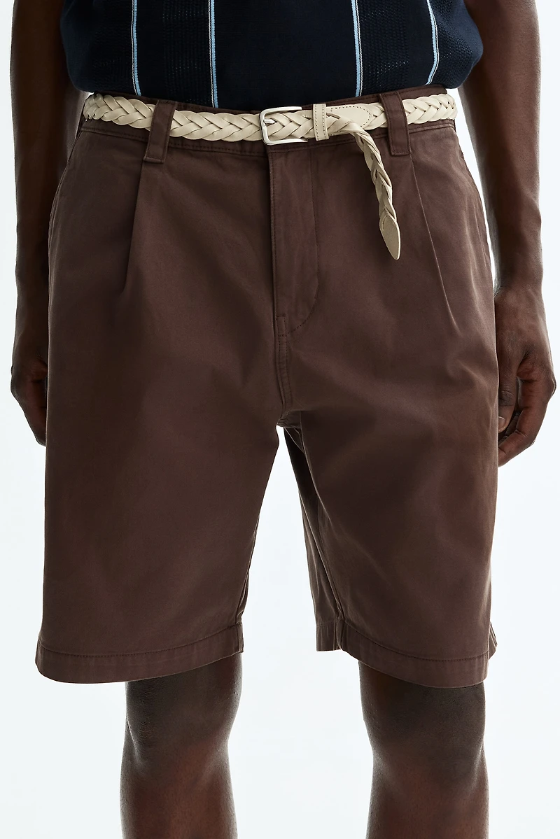 Short de coutil coupe décontractée en coton