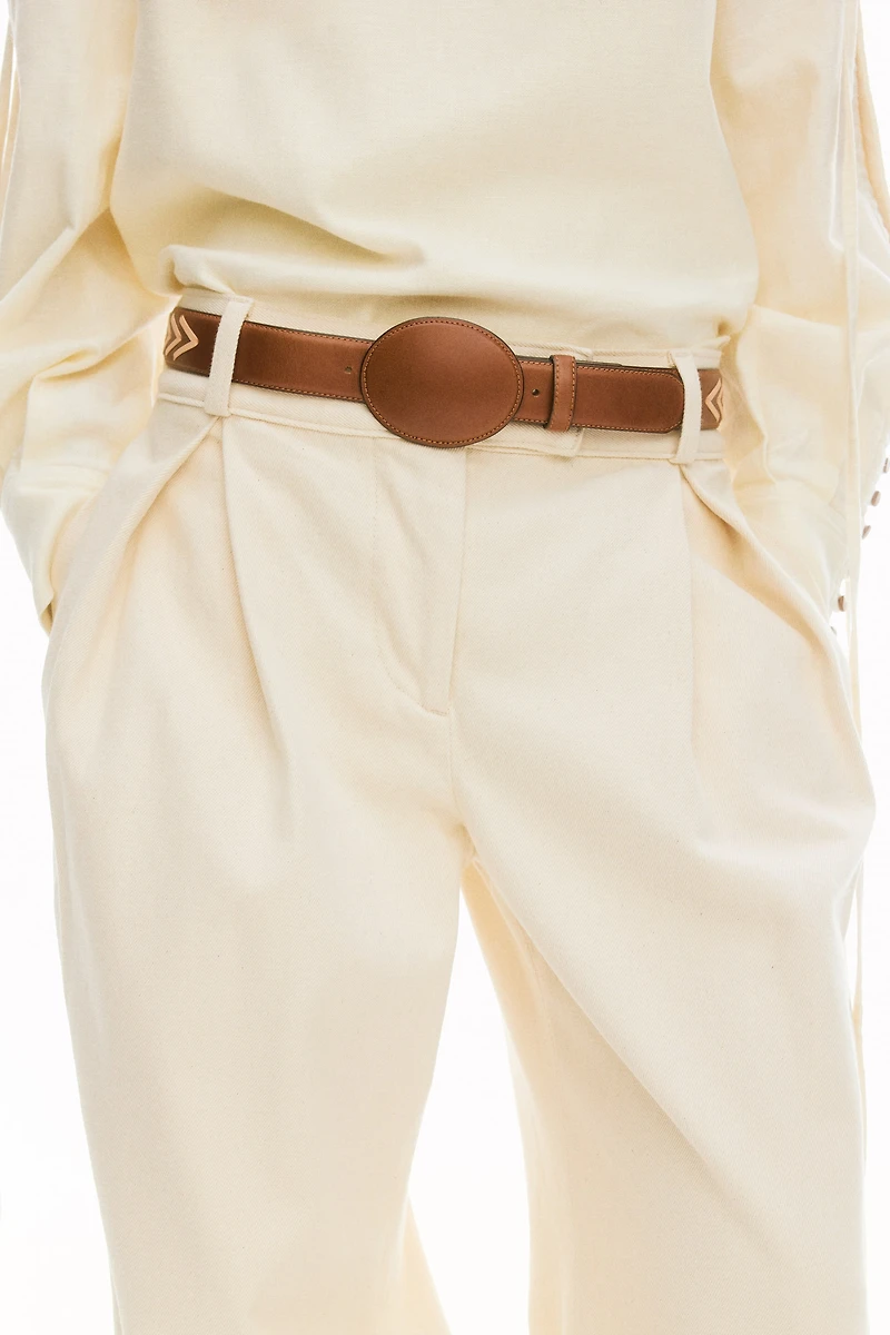 Pleat-Front Twill Pants