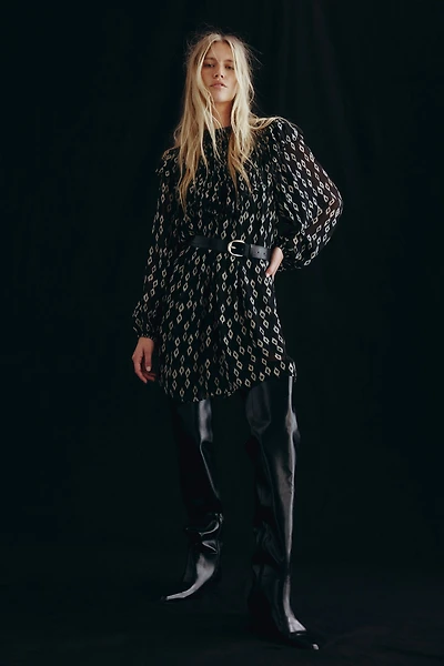 Ruffle-Trimmed Tunic Dress