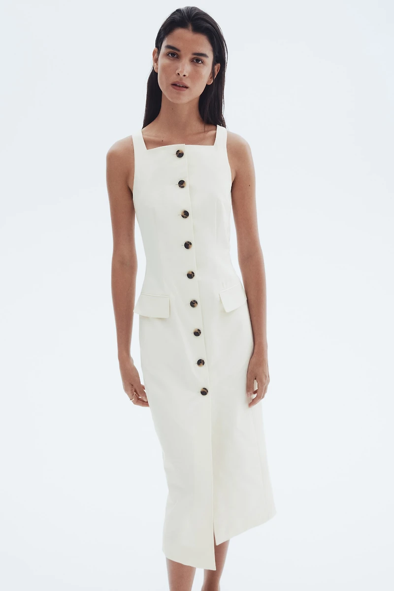 Long Button-Front Dress