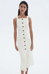 Long Button-Front Dress