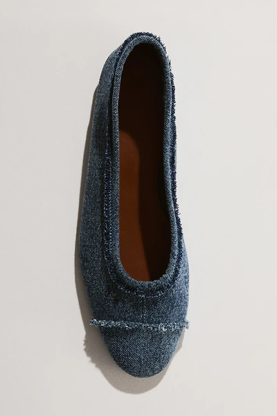 Frayed Cotton Ballet Flats