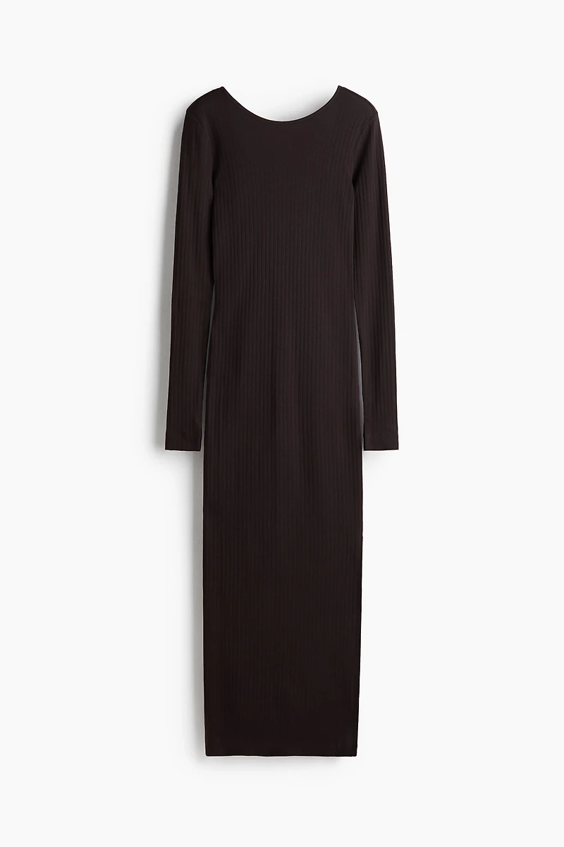 Ribbed Scoop-Back Dress