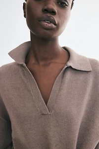 Fine-Knit Polo Shirt