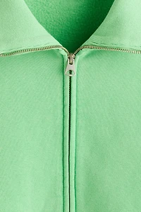 Loose-Fit Boxy Sweatshirt Jacket