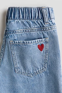 Wide-Leg Jeans with Motif Details