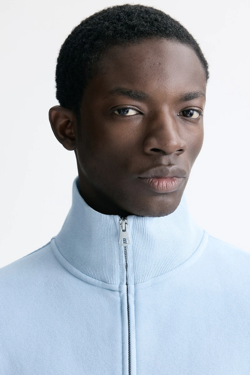 Loose-Fit Boxy Sweatshirt Jacket