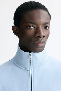 Loose-Fit Boxy Sweatshirt Jacket