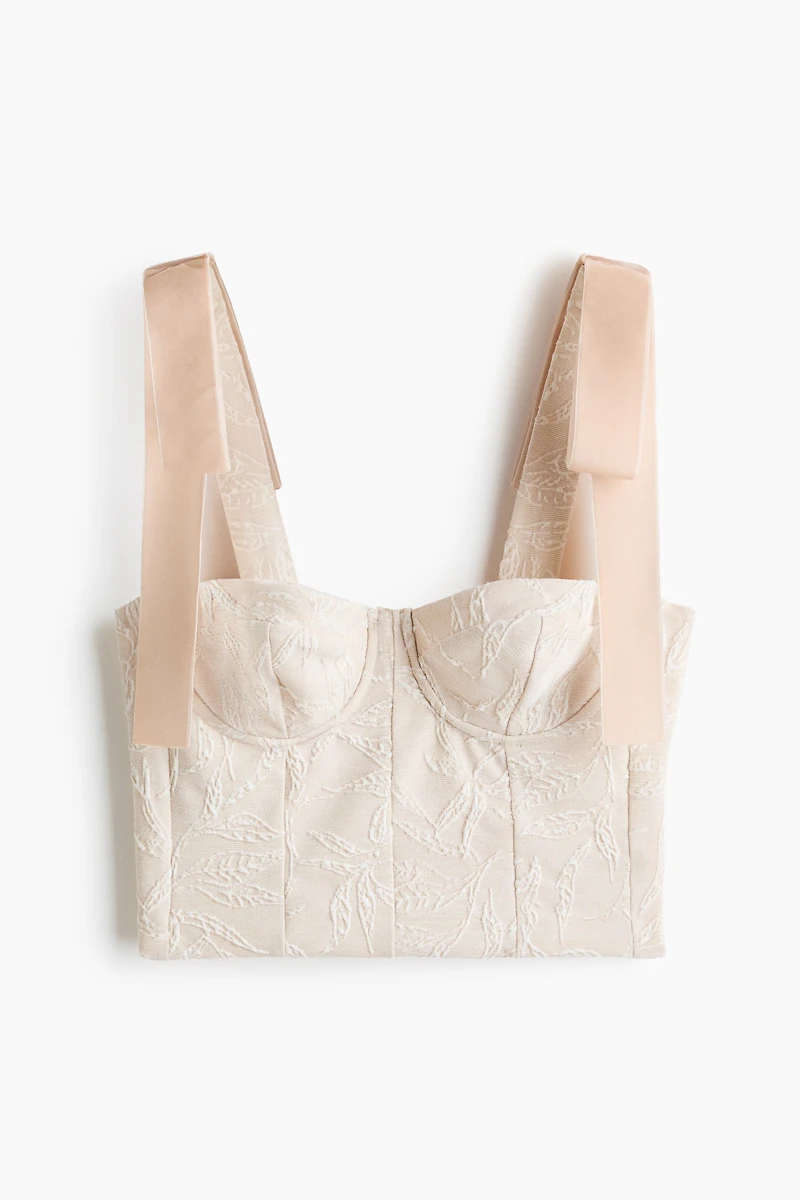 Bow-Detail Bustier Top