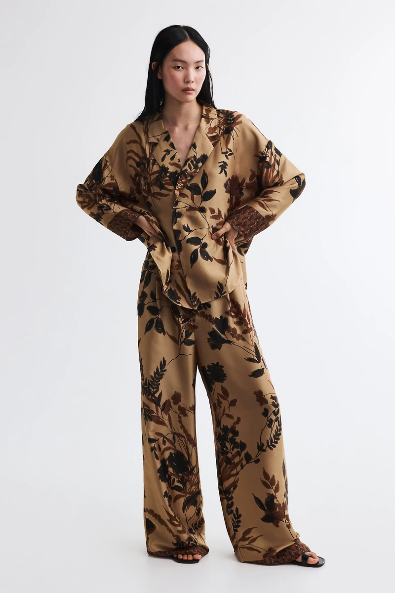 Double-Breasted Satin Twill Jacket