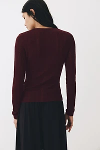 Pointelle-Knit Cardigan