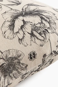 Housse de coussin en lin mélangé