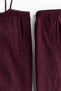 Lace-Trimmed Cotton Pajamas