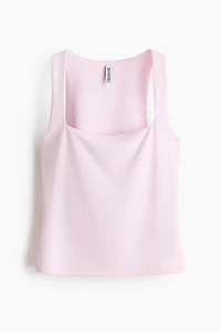Square-Neck Jersey Top