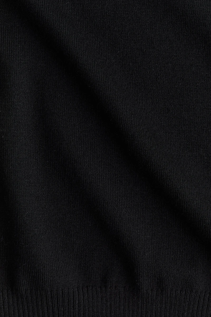 Fine-Knit Turtleneck Top