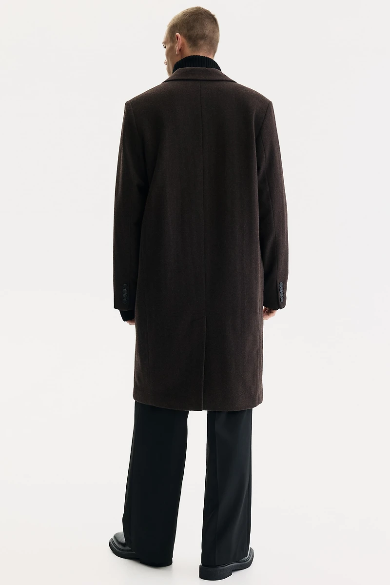 Single-Breasted Wool-Blend Coat
