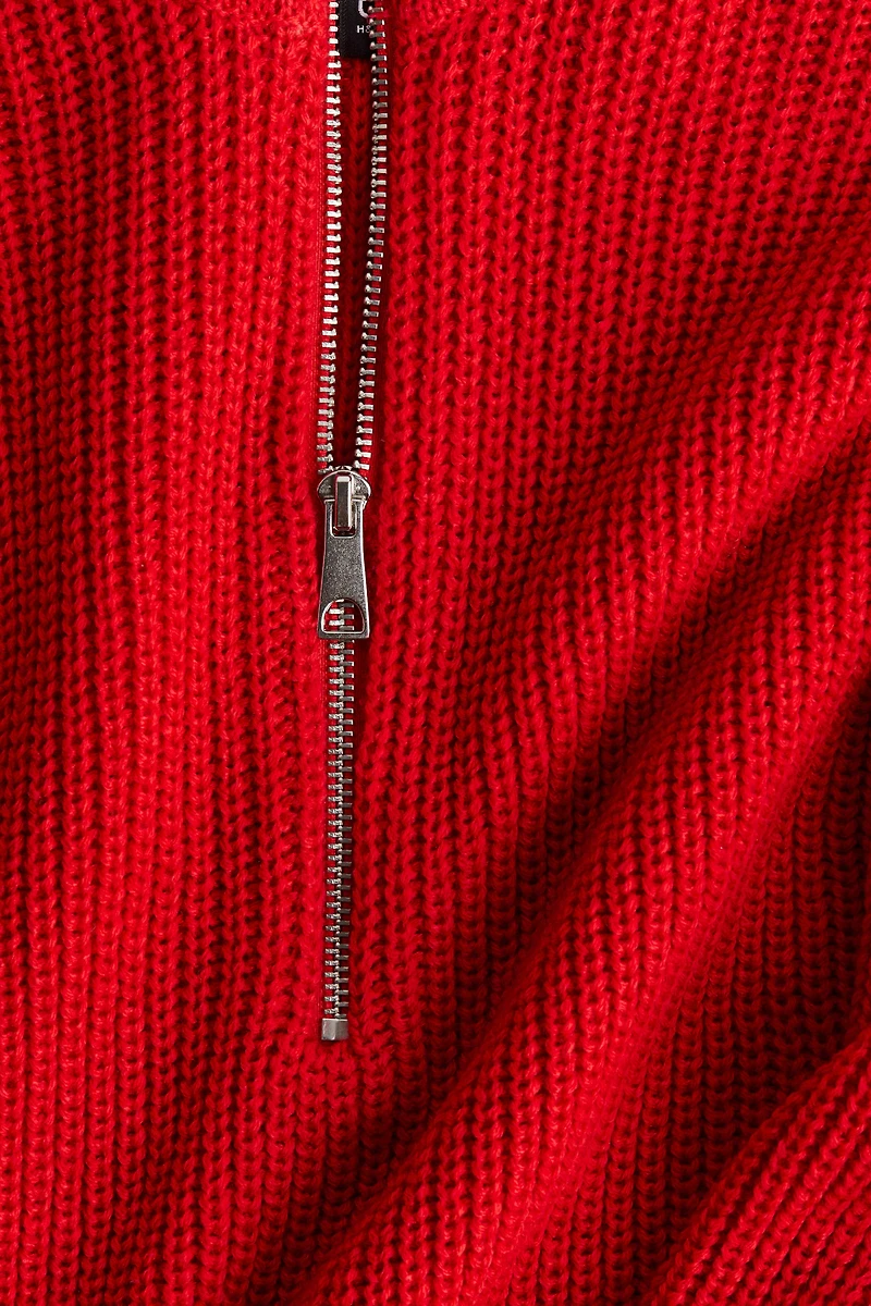 Chunky-Knit Half-Zip Sweater