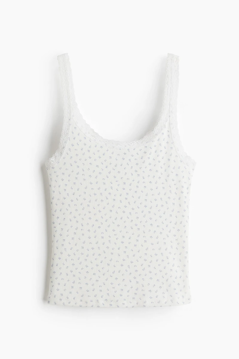 Lace-Trimmed Tank Top
