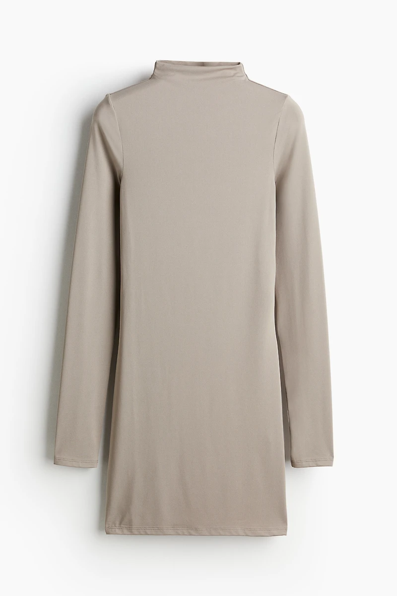 Mock Turtleneck Mini Dress