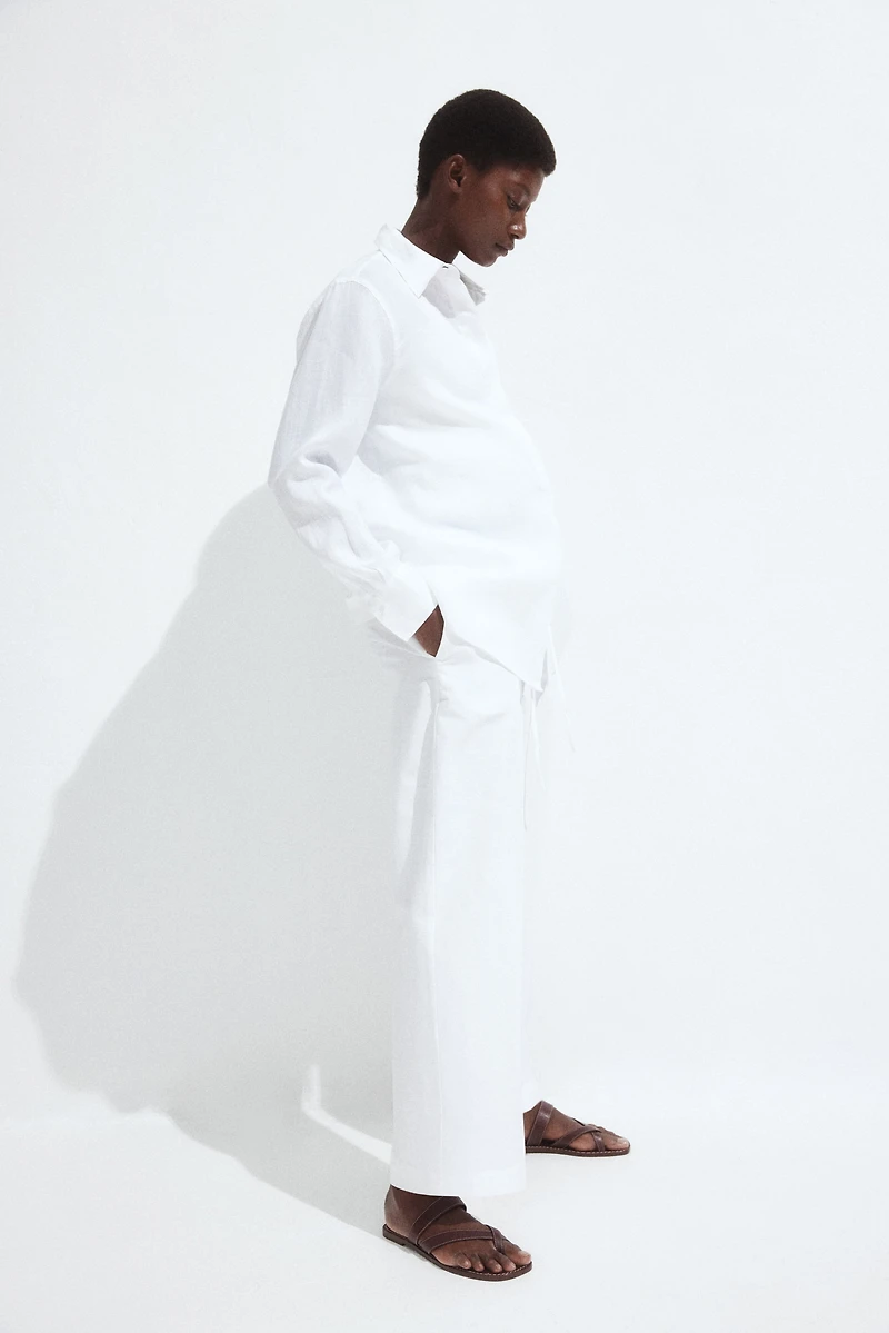 MAMA Before & After Linen-Blend Pants