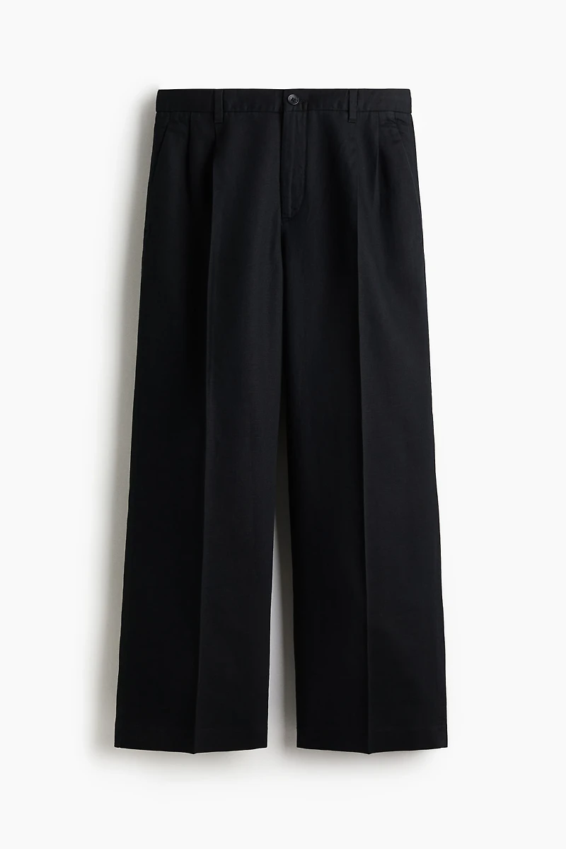 Loose-Fit Linen-Blend Pants