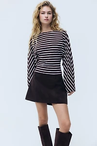 Batwing-Sleeved Jersey Top