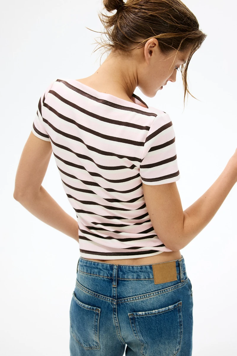 Boat-Neck Cotton Top