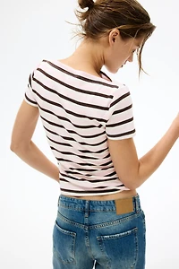 Boat-Neck Cotton Top
