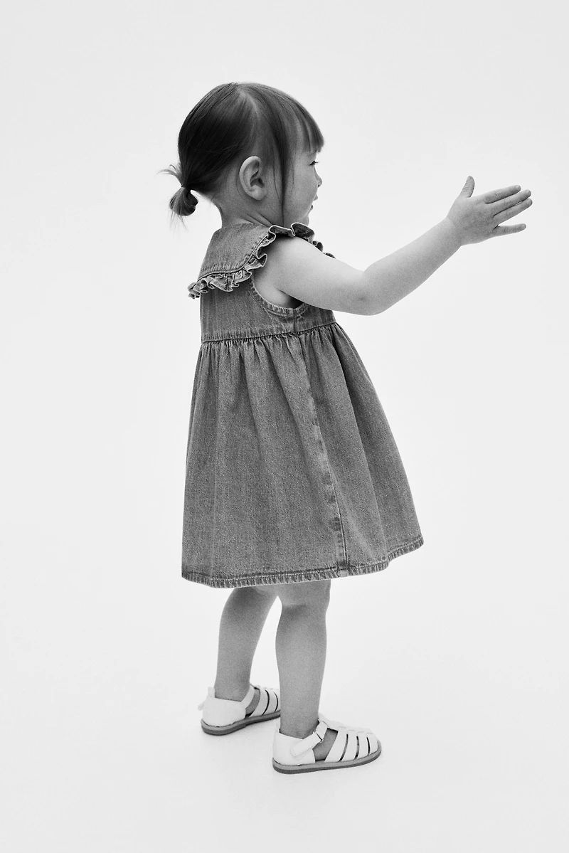 Denim Dress with Sailor Collar